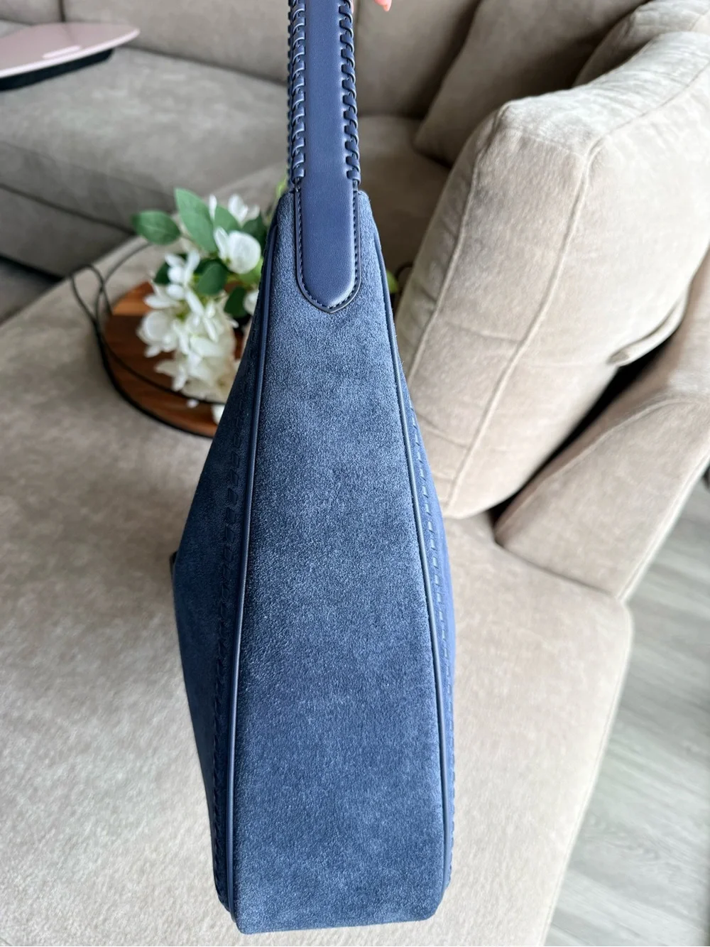 Michael Kors Blue Nayla Suede Hobo Bag Brand New!